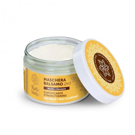 Tugevdav juuste 2-in-1 mask-konditsioneer koos lambaläätse ja ingveriga, Rasayana Biocosmesi, 150ml