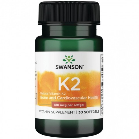 Looduslik K2-vitamiin, Swanson, 100mcg, 30 kapslit