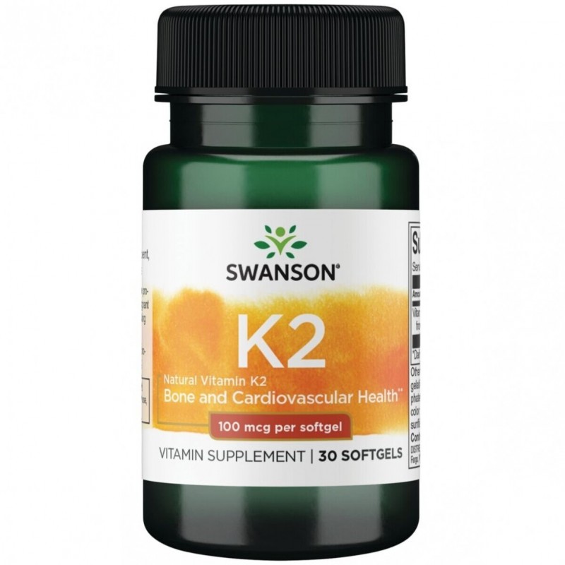 Looduslik K2-vitamiin, Swanson, 100mcg, 30 kapslit Looduslik K2-vitamiin, Swanson, 100mcg, 30 kapslit