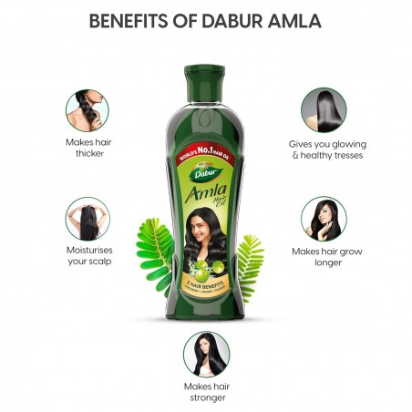 Tugevdav juukseõli Amla, Dabur, 180 ml