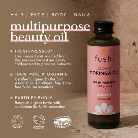 Moringa seemneõli, orgaaniline, Fushi, 50ml