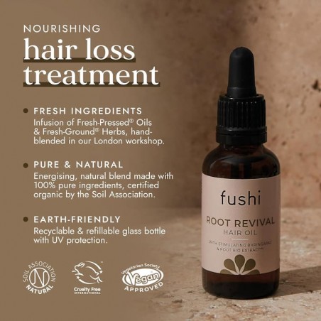 Juuksejuure revitaliseeriv õli, orgaaniline, Fushi, 30ml