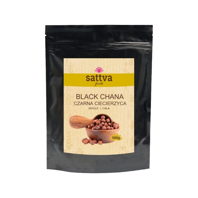 Mustad kikerherned (Kala Chana), terved, Sattva Foods, 500 g Mustad kikerherned (Kala Chana), terved, Sattva Foods, 500 g