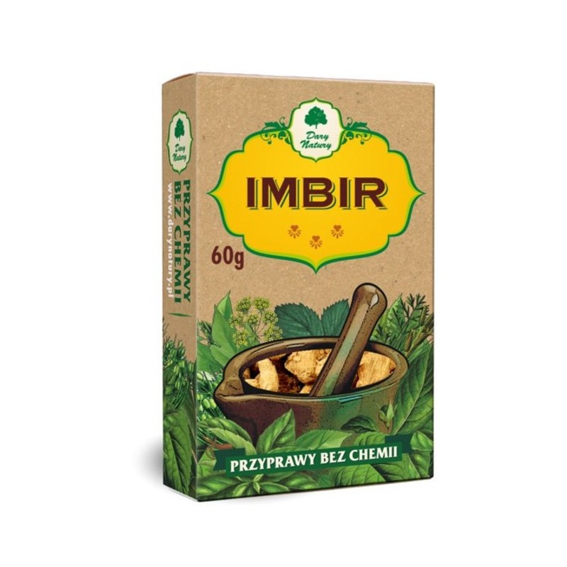 Ginger root, dried minced, Dary Natury, 60g Ginger root, dried minced, Dary Natury, 60g