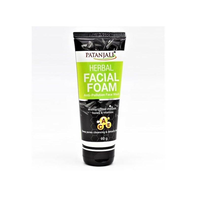 Herbal Facial Cleansing Foam Charcoal Cleanser, Patanjali, 50ml Herbal Facial Cleansing Foam Charcoal Cleanser, Patanjali, 50ml