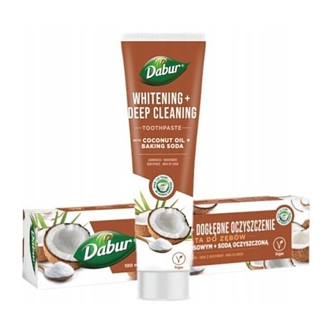 Valgendav hambapasta kookosõli ja söögisoodaga, Dabur, 100 ml