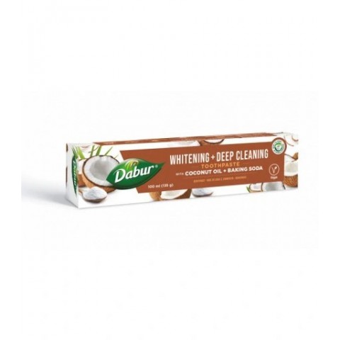 Отбеливающая зубная паста с кокосовым маслом и пищевой содой, Dabur, 100 мл