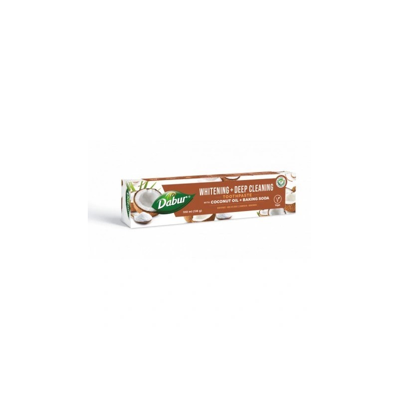 Valgendav hambapasta kookosõli ja söögisoodaga, Dabur, 100 ml