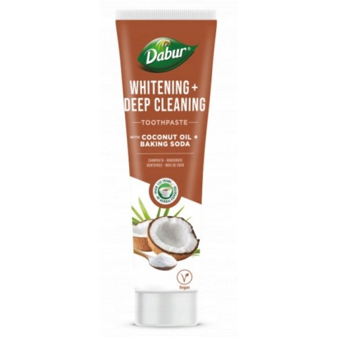 Valgendav hambapasta kookosõli ja söögisoodaga, Dabur, 100 ml