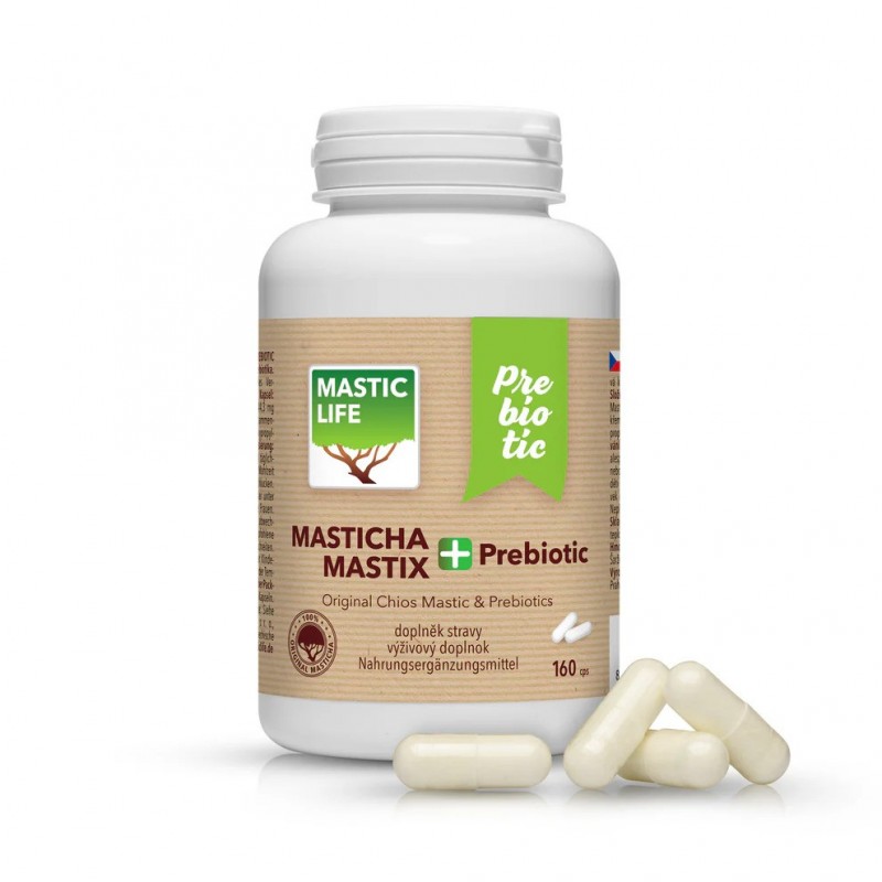 Mastic with prebiotics against Helicobacter Mastic+, Mastic Life, 160 capsules Mastic with prebiotics against Helicobacter Mastic+, Mastic Life, 160 capsules