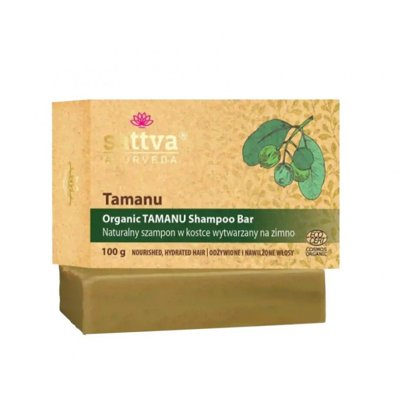 Tamanu tahke šampoon, orgaaniline, Sattva Ayurveda, 100g