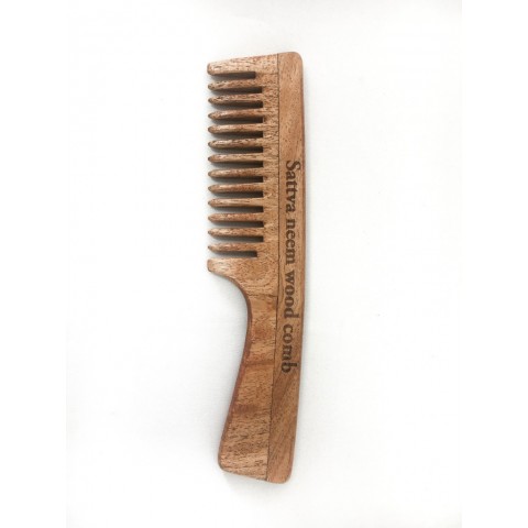 Одинарная деревянная расческа Neem, Саттва Аюрведа, 19 см
