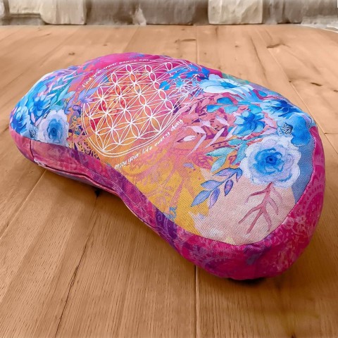 Pusmėnulio formos meditacinė pagalvė, rausva