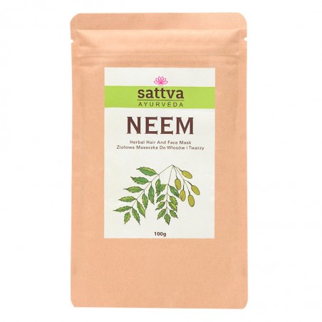 Neem powder for face and hair masks, Sattva Ayurveda, 100g