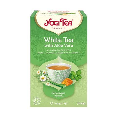 Baltoji arbata su alavijais White Tea Aloe Vera, Yogi Tea, 17 pakelių