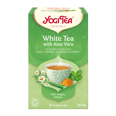 Baltoji arbata su alavijais White Tea Aloe Vera, Yogi Tea, 17 pakelių