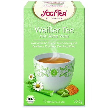 Baltoji arbata su alavijais White Tea Aloe Vera, Yogi Tea, 17 pakelių