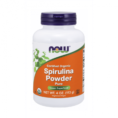 Ekologiški spirulinos milteliai, NOW, 113g