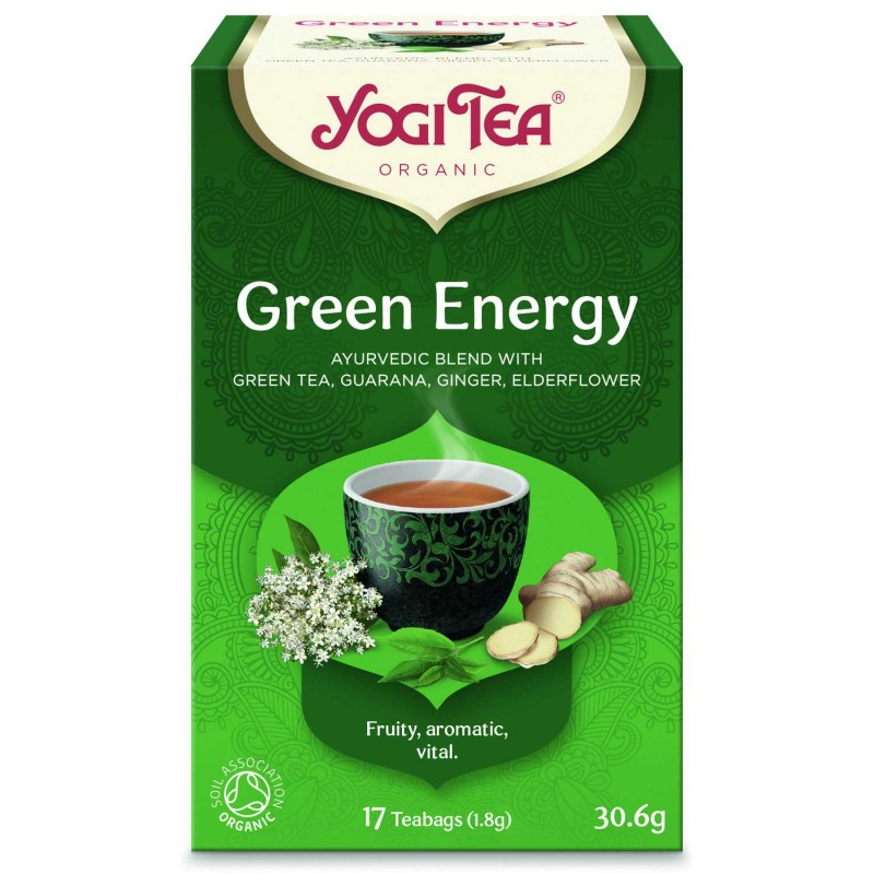 Roheline vürtsitee Green Energy, Yogi Tea, 17 kotikest
