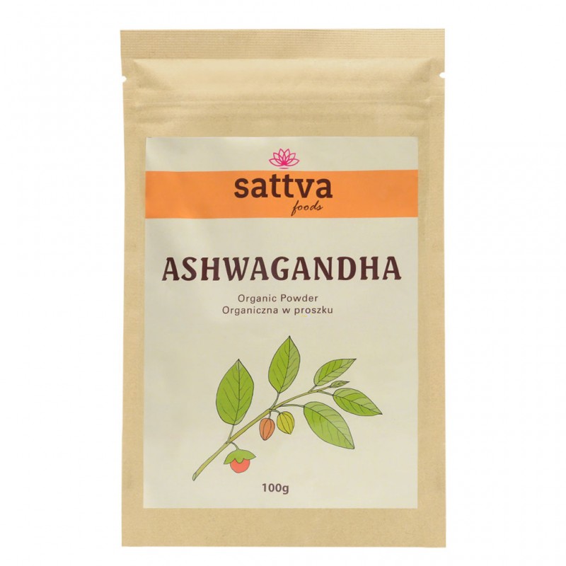 Uimastav juustumari Ashwagandha pulber, ökoloogiline, Sattva Ayurveda, 100g