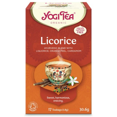 Prieskoninė saldymedžio arbata Licorice, Yogi Tea, ekologiška, 17 pakelių