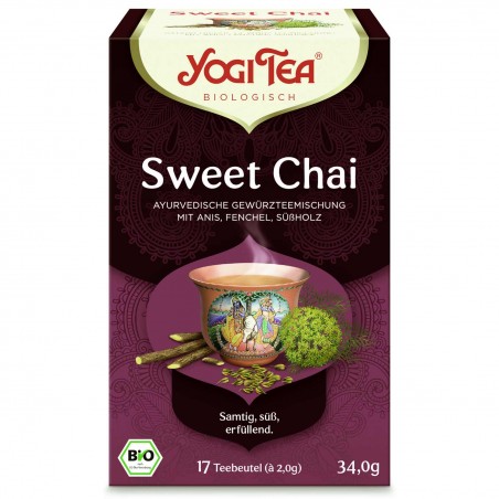 Vürtsitee Sweet Chai, Yogi tee, ökoloogiline, 17 kotikest