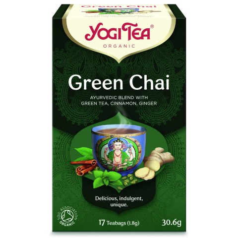 Roheline taimetee Green Chai, Yogi Tea, 17 kotikest