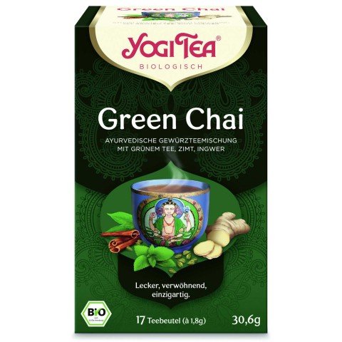 Roheline taimetee Green Chai, Yogi Tea, 17 kotikest