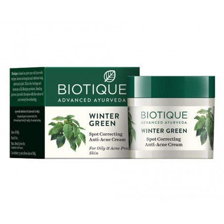 Rahustav kreem aknele kalduvale nahale Winter Green BIO-ga, Biotique, 15g