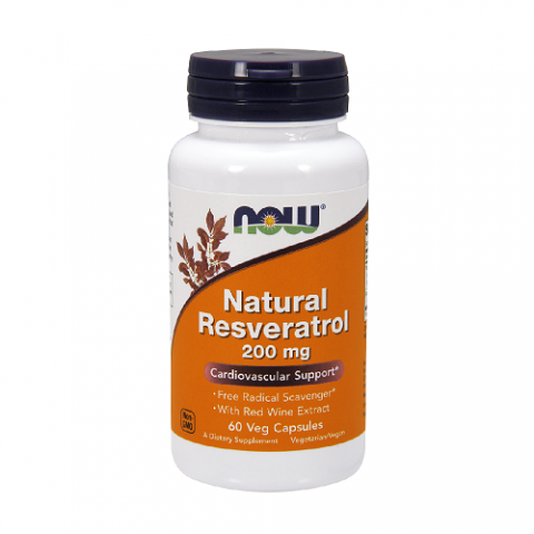 Toidulisand Natural Resveratrol 200mg, NOW, 60 kapslit