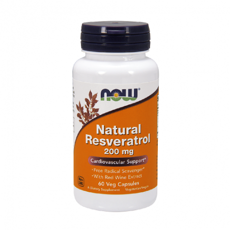 Toidulisand Natural Resveratrol 200mg, NOW, 60 kapslit