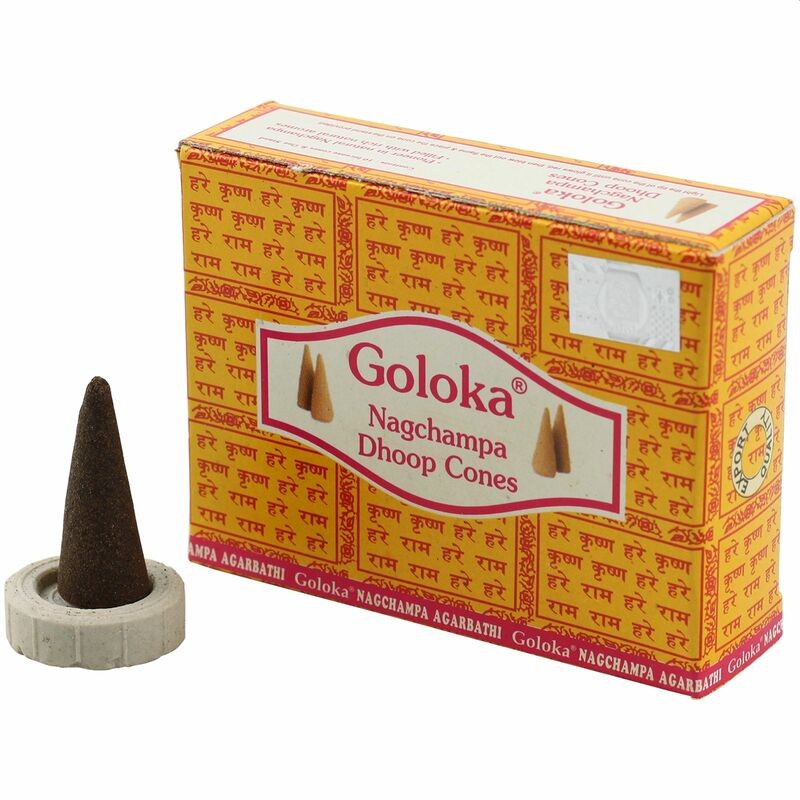 Koonusekujuline viiruk Goloka Nag Champa Dhoop, 20g