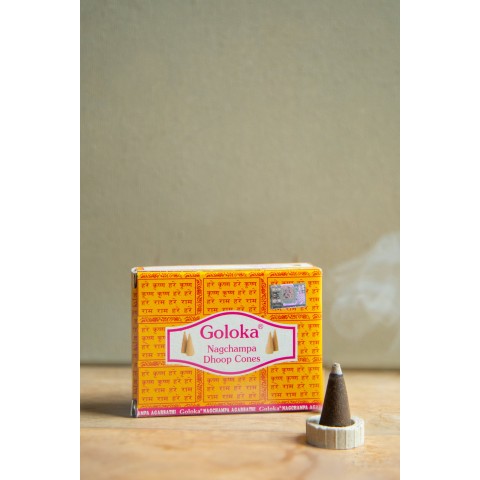 Koonusekujuline viiruk Goloka Nag Champa Dhoop, 20g