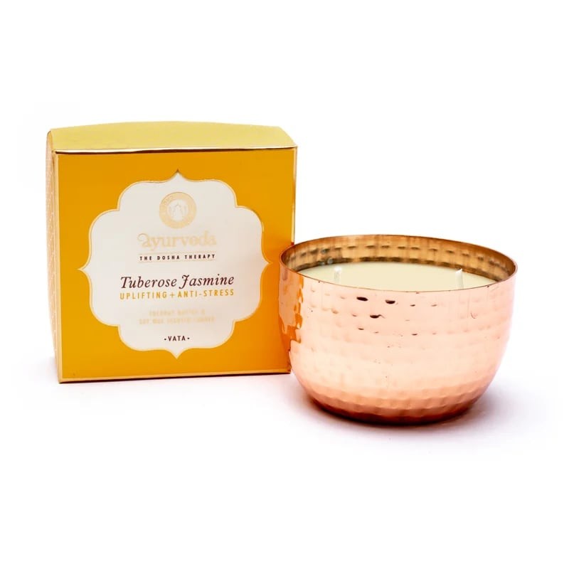 Ayurveda taimse vaha lõhnaküünal purgis Vata Tuberose Jasmine 2 Wick, 200g