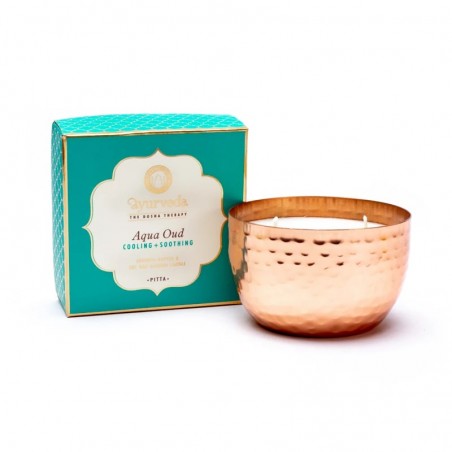 Ayurveda taimse vaha lõhnaküünal purgis Pitta Aqua Oud 2 Wick, 200g