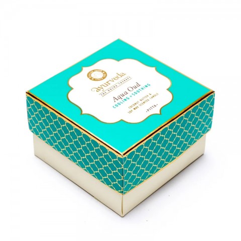 Ayurveda taimse vaha lõhnaküünal purgis Pitta Aqua Oud 2 Wick, 200g