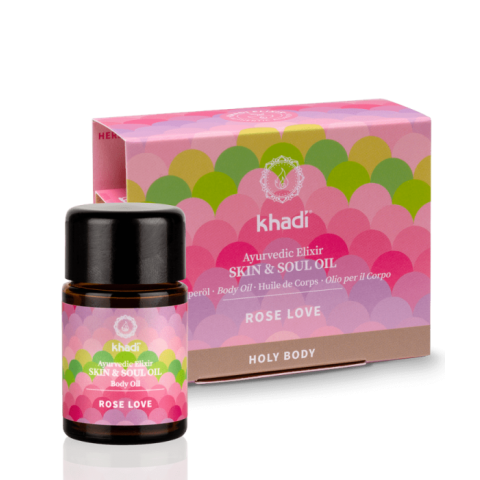 Kūno ir veido odos aliejus Rose Love Beauty Elixir, Khadi, 10ml