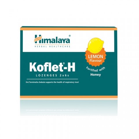 Sidrunimaitselised pastillid kurgule Koflet-H, Himalaya, 12tk.