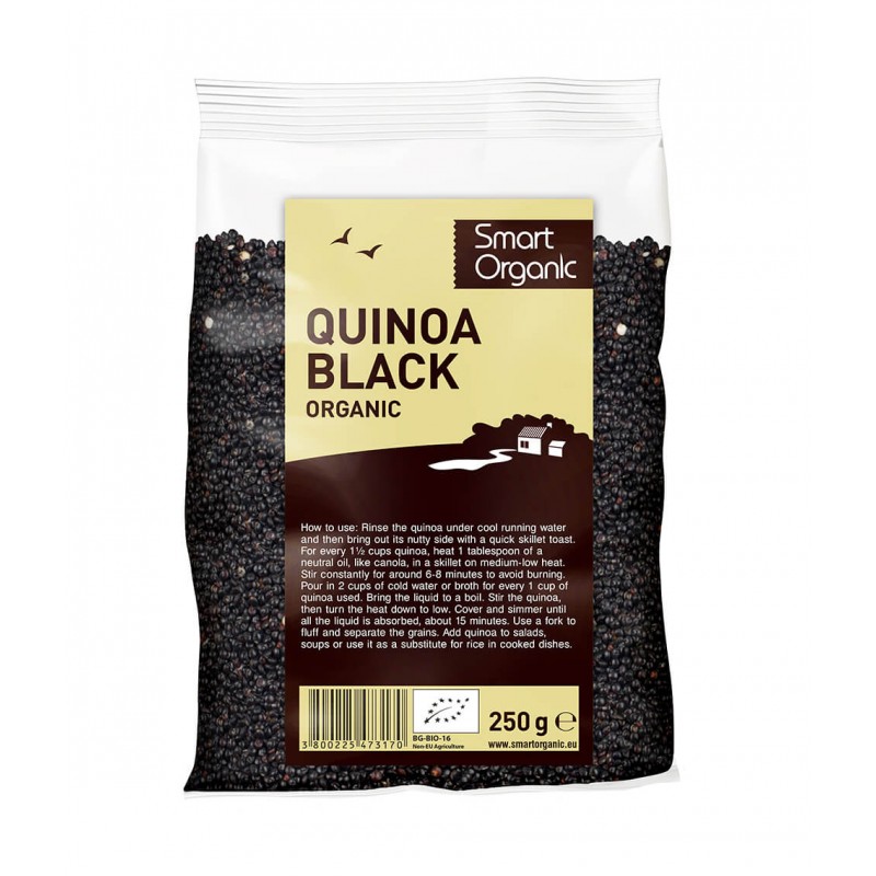 Must kinoa Quinoa Black, ökoloogiline, Smart Organic, 250g