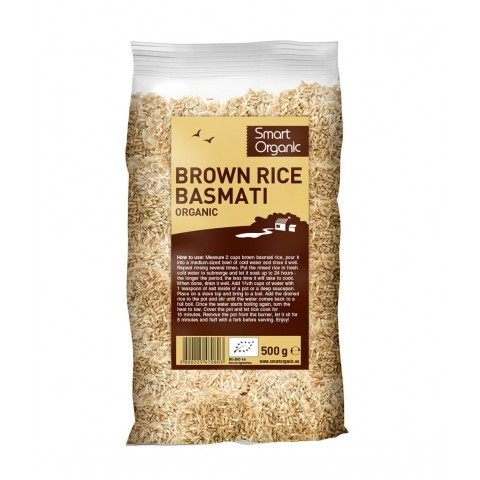 Pruun riis Basmati, ökoloogiline, Smart Organic, 500g