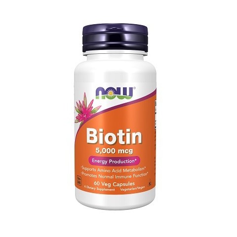 Toidulisand Biotin 5000 mcg, NOW, 60 kapslit
