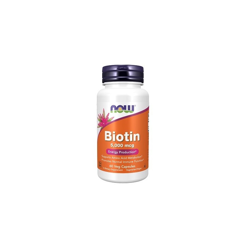 Toidulisand Biotin 5000 mcg, NOW, 60 kapslit