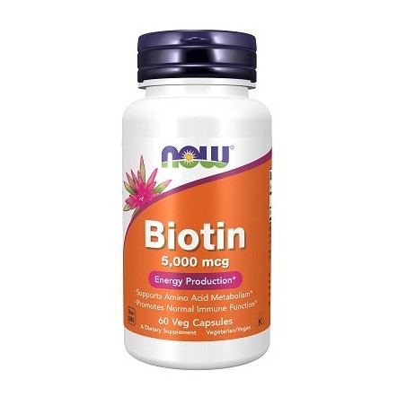 Toidulisand Biotin 5000 mcg, NOW, 60 kapslit