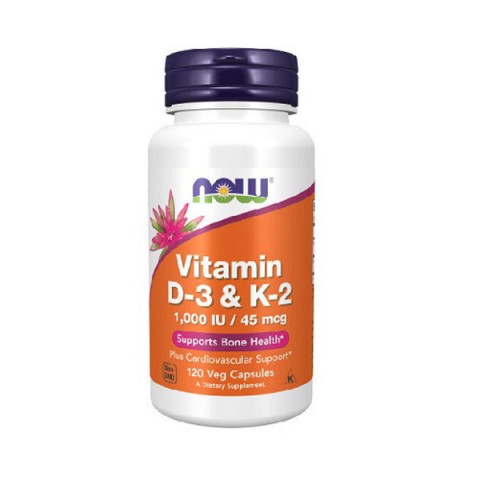 Toidulisand Vitamiin D-3 & K-2, NOW, 120 kapslit
