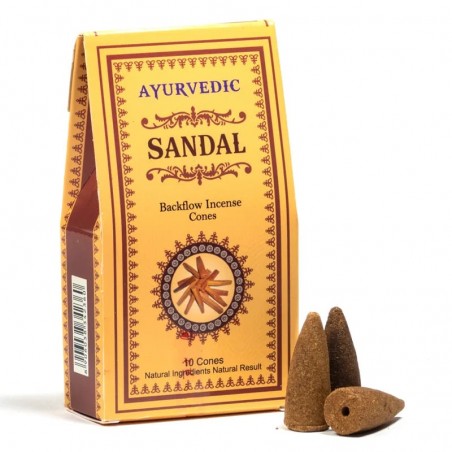 Аюрведические конусы с обратным потоком Sandal, Ayurvedic, 30г