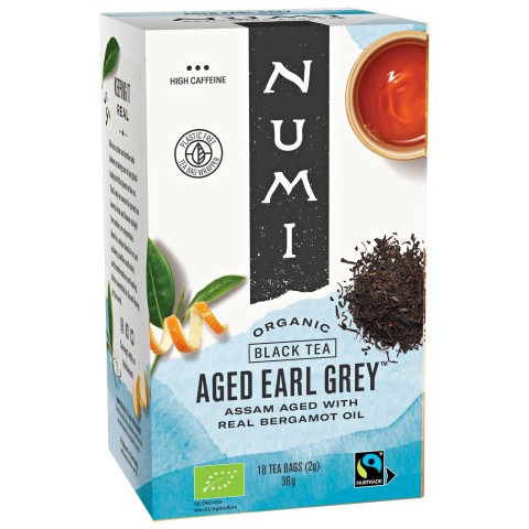 Выдержанный чай Эрл Грей, органический, Numi Tea, 18 пакетиков