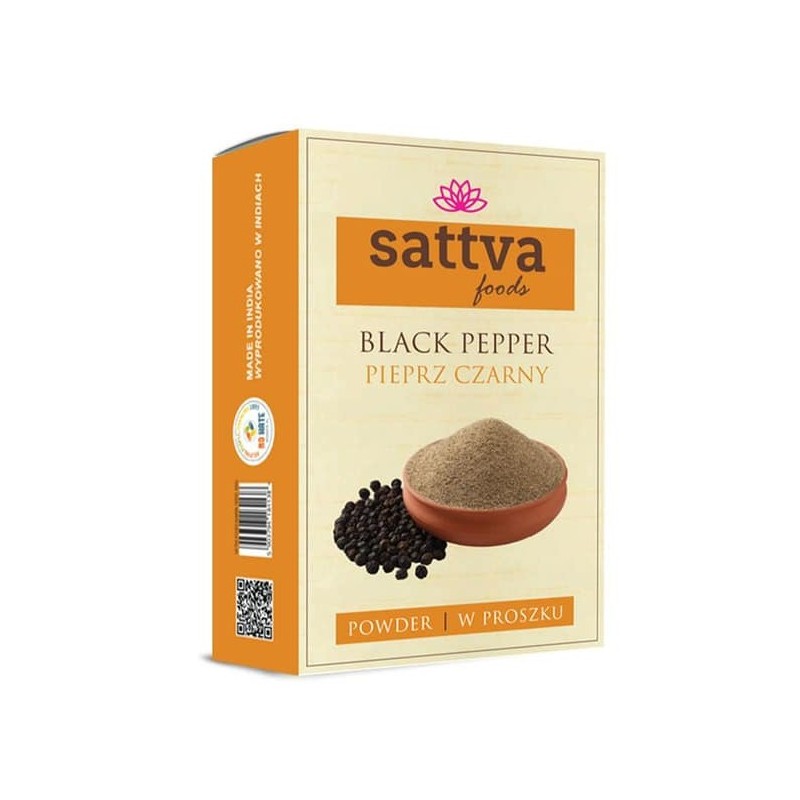 Перец черный молотый, Sattva Foods, 100г