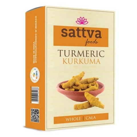 Сушеные корни куркумы, целые, Sattva Foods, 100г