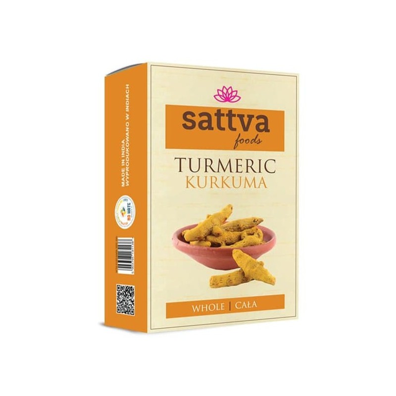 Džiovintos ciberžolės šaknys, nesmulkintos, Sattva Foods, 100g