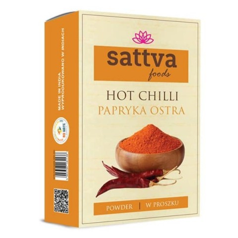 Tšillipipra pulber Hot Chilli, Sattva Foods, 100g